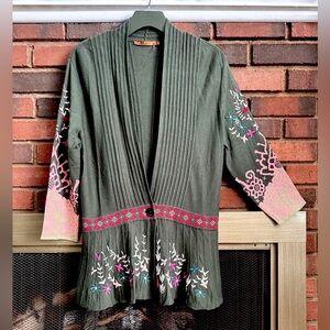 🛍️ Belldini  60% Cotton One button cardigan with embroidered Size L